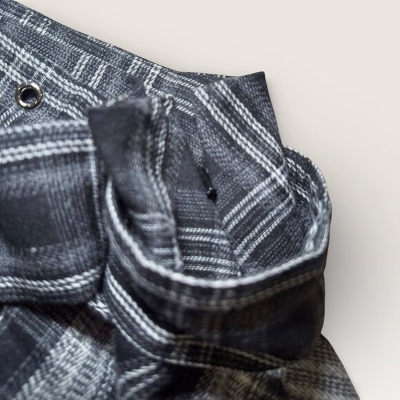 Whimsygoth Grunge Plaid Destructed Belted Black Skirt - Picture 5 of 5